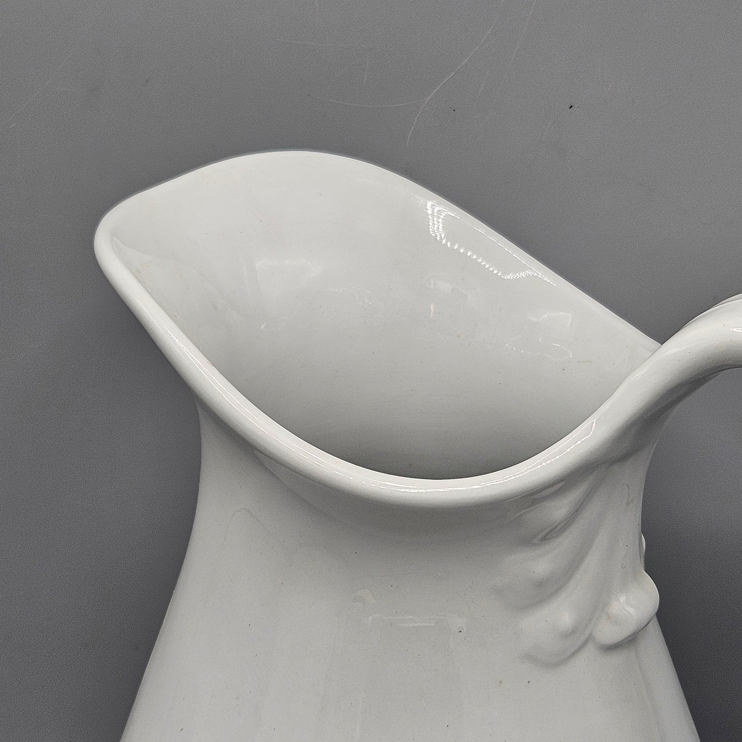 Large Johnson Brothers White Ironstone Pitcher