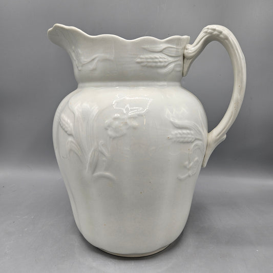 Alfred Meakin Ironstone Pitcher with Wheat and Flowers