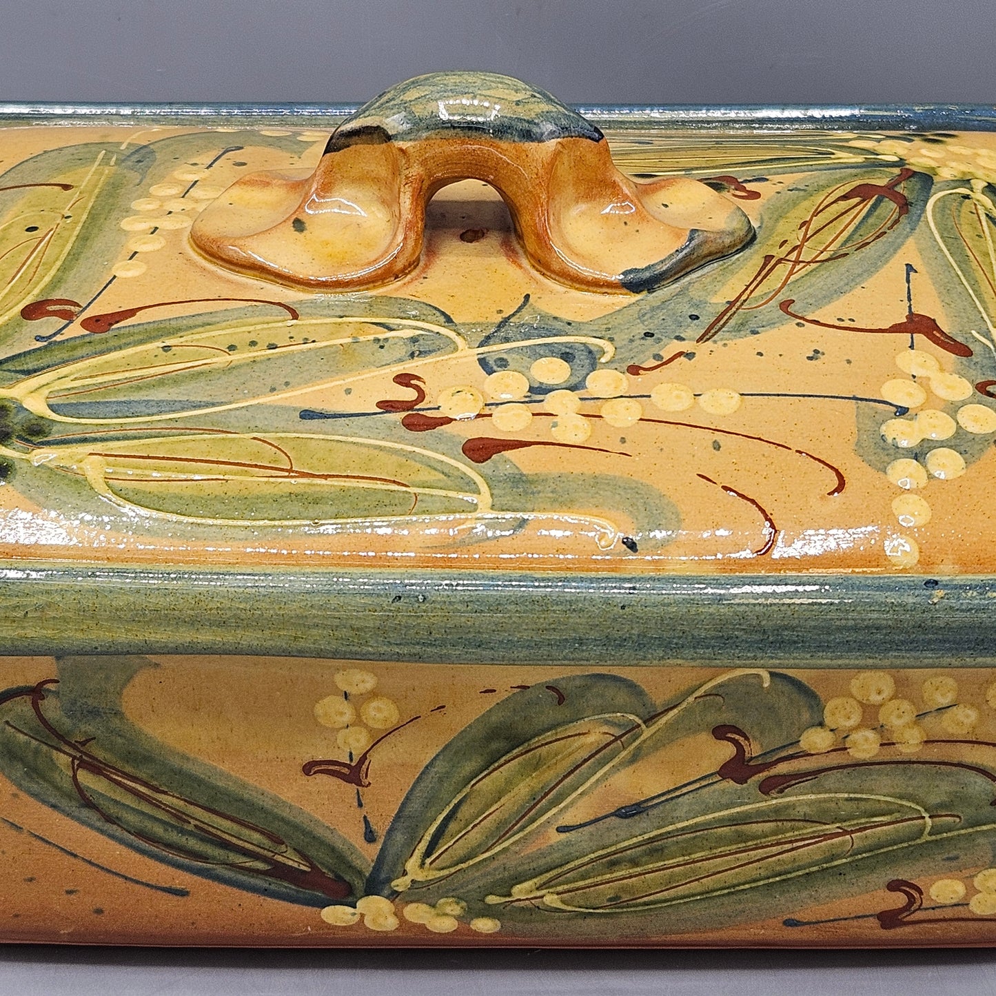 Terraghja Corsica Pottery Slip-Decorated Rectangular Lidded Baker