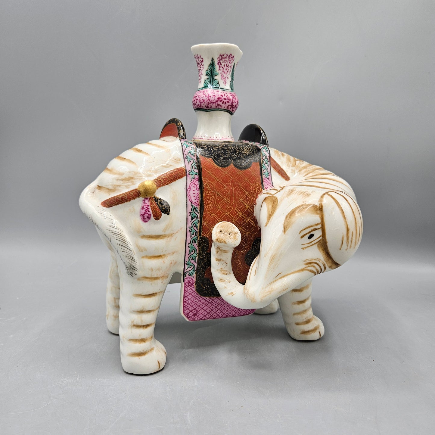 Mottahedeh Porcelain for Winterthur Elephant Form Candlestick