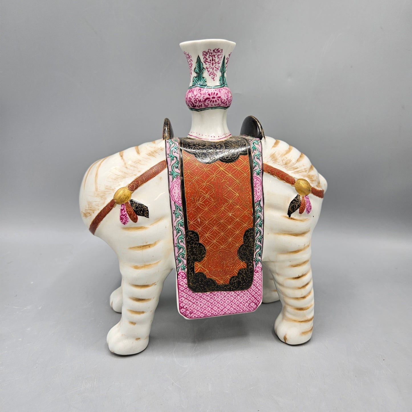 Mottahedeh Porcelain for Winterthur Elephant Form Candlestick