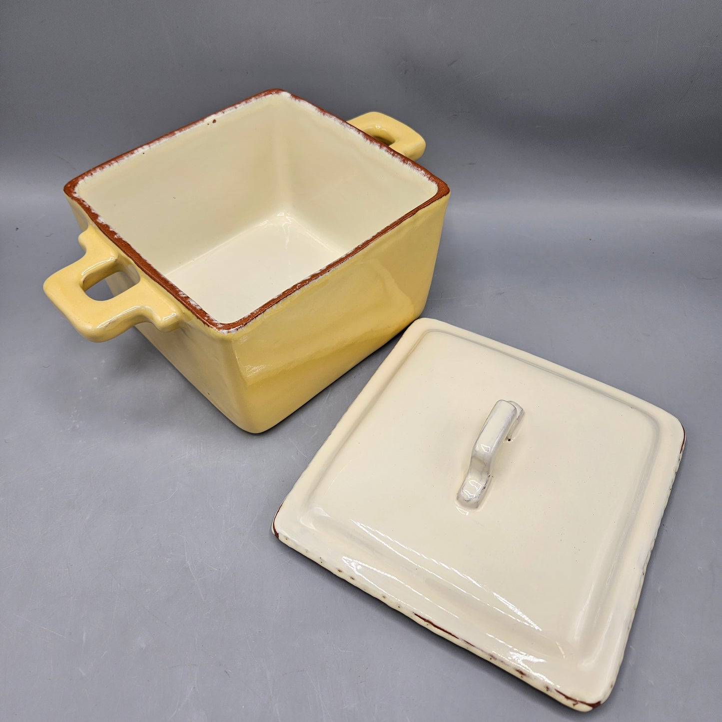 Yellow Vietri Cucina Fresca Square Lidded Ceramic Casserole