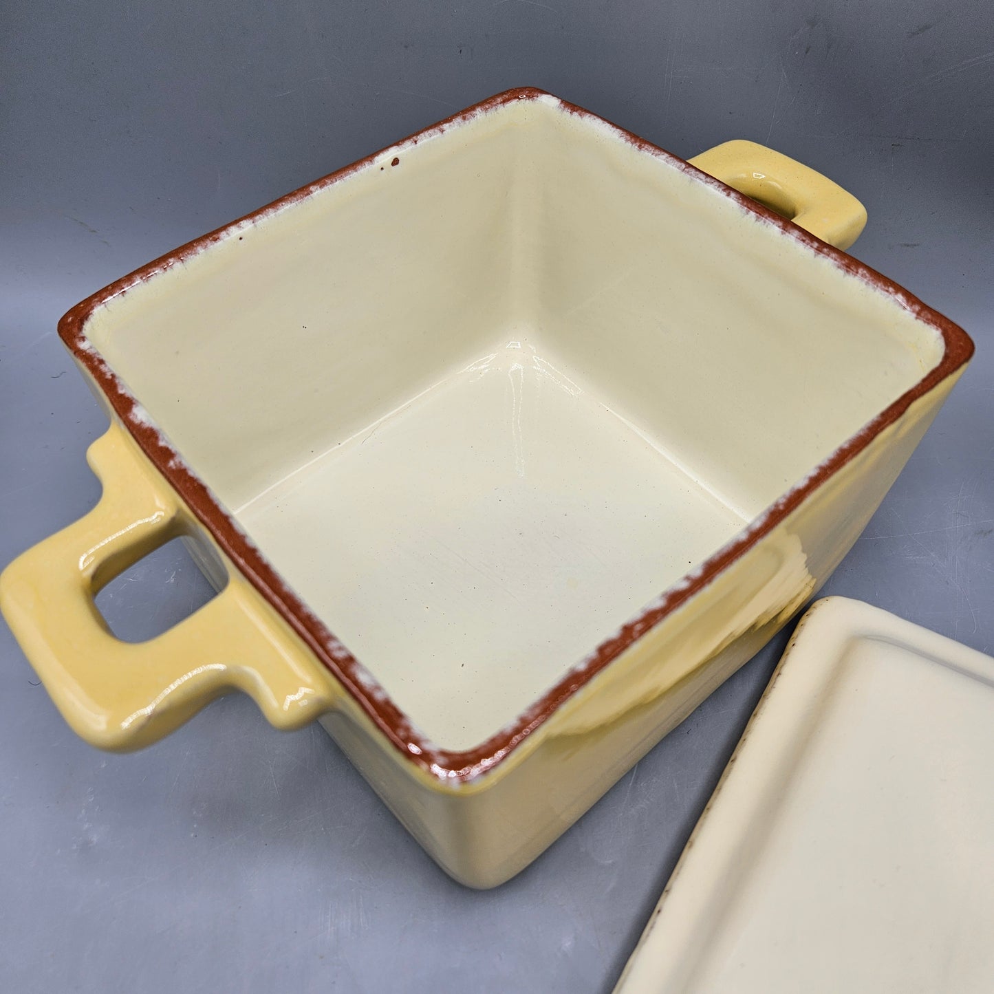 Yellow Vietri Cucina Fresca Square Lidded Ceramic Casserole