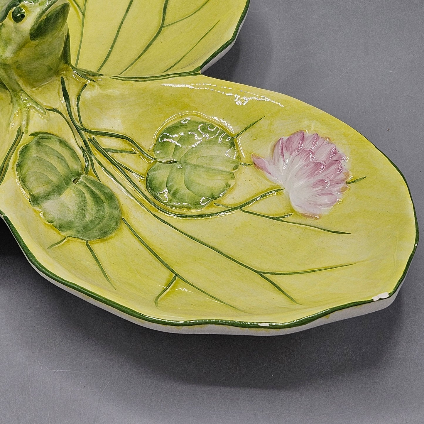 Vietri Ceramic Three-Part Serving Dish with Frog