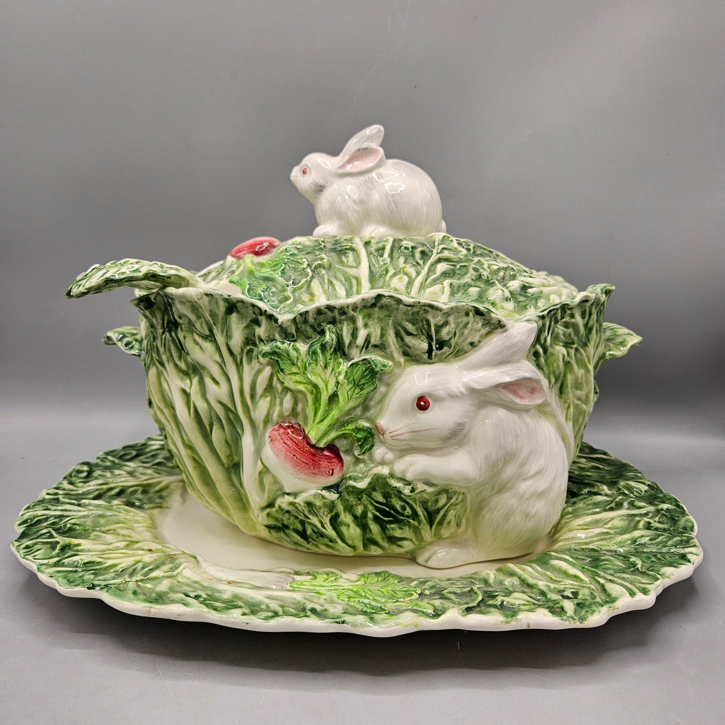 Shafford Rabbit Patch Majolica Tureen