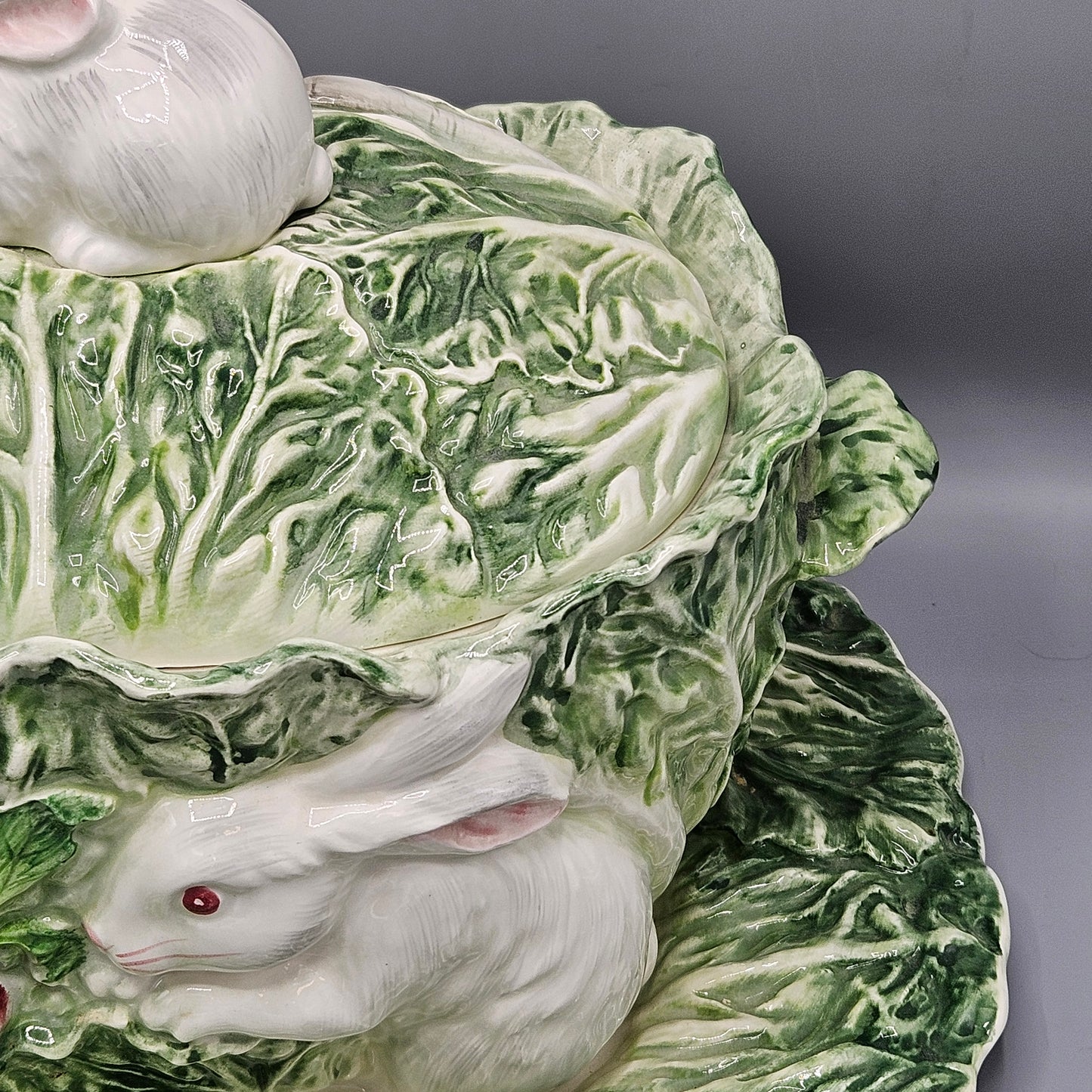 Shafford Rabbit Patch Majolica Tureen