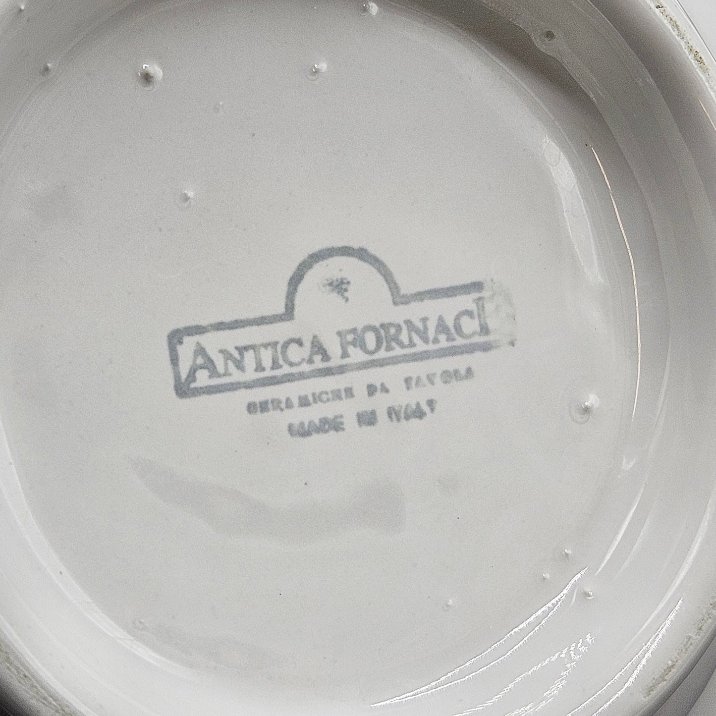 Antica Fornace White Ceramic Pasta Bowls with Embossed Rims - Set of Eight