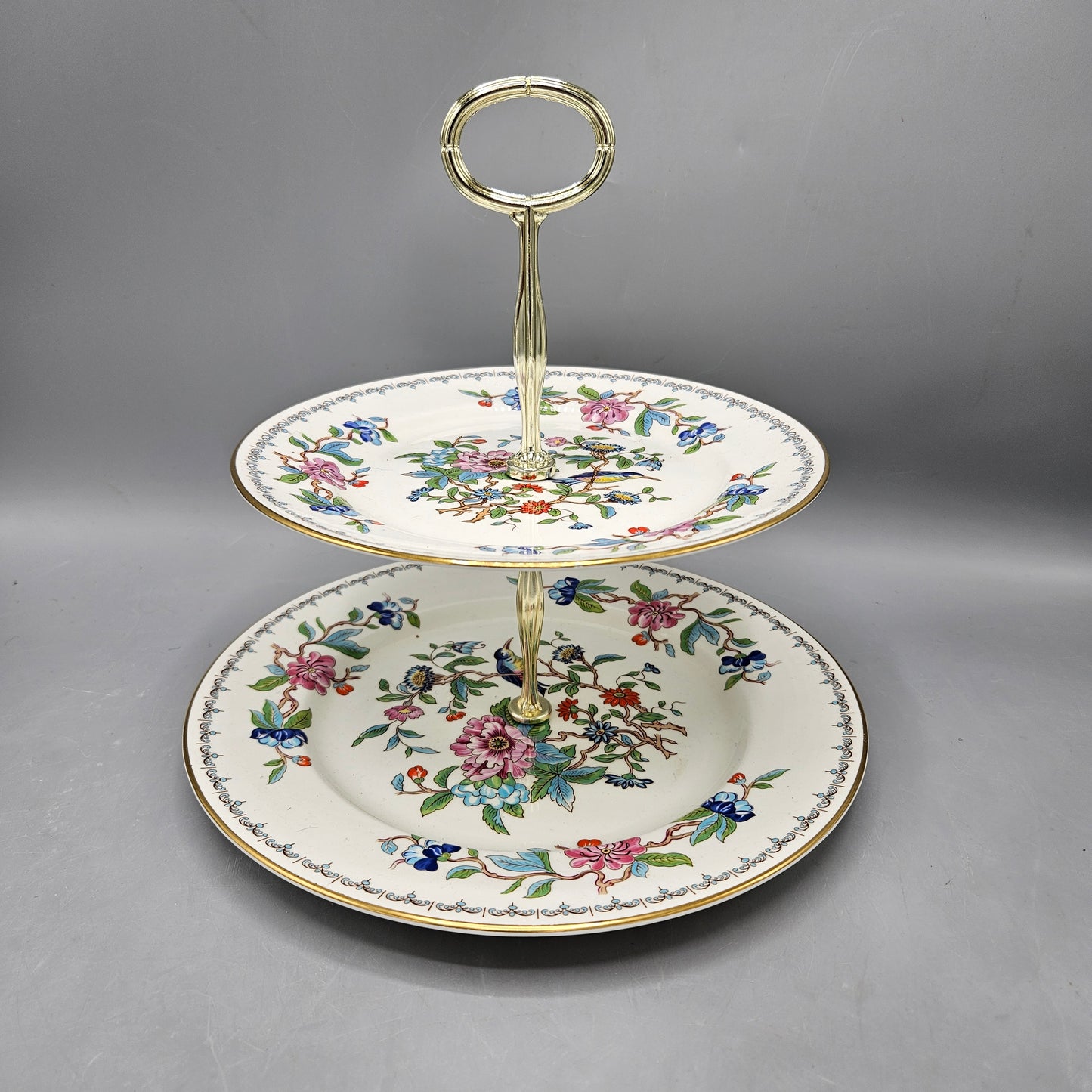 Aynsley Bone China Pembroke Two-Tiered Cake Stand