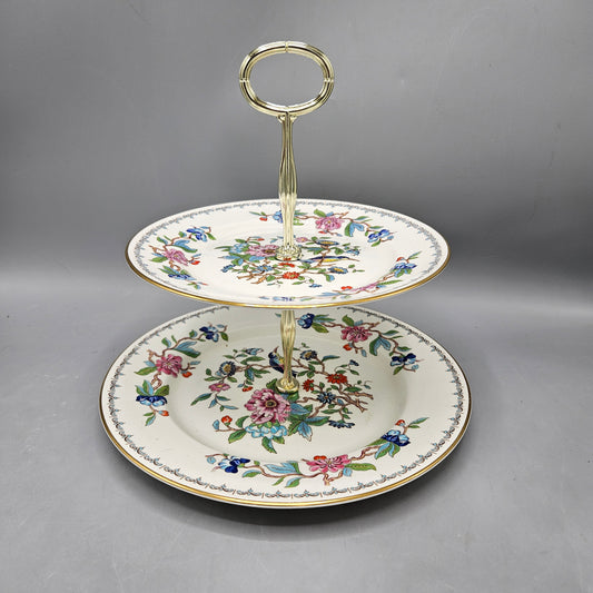 Aynsley Bone China Pembroke Two-Tiered Cake Stand