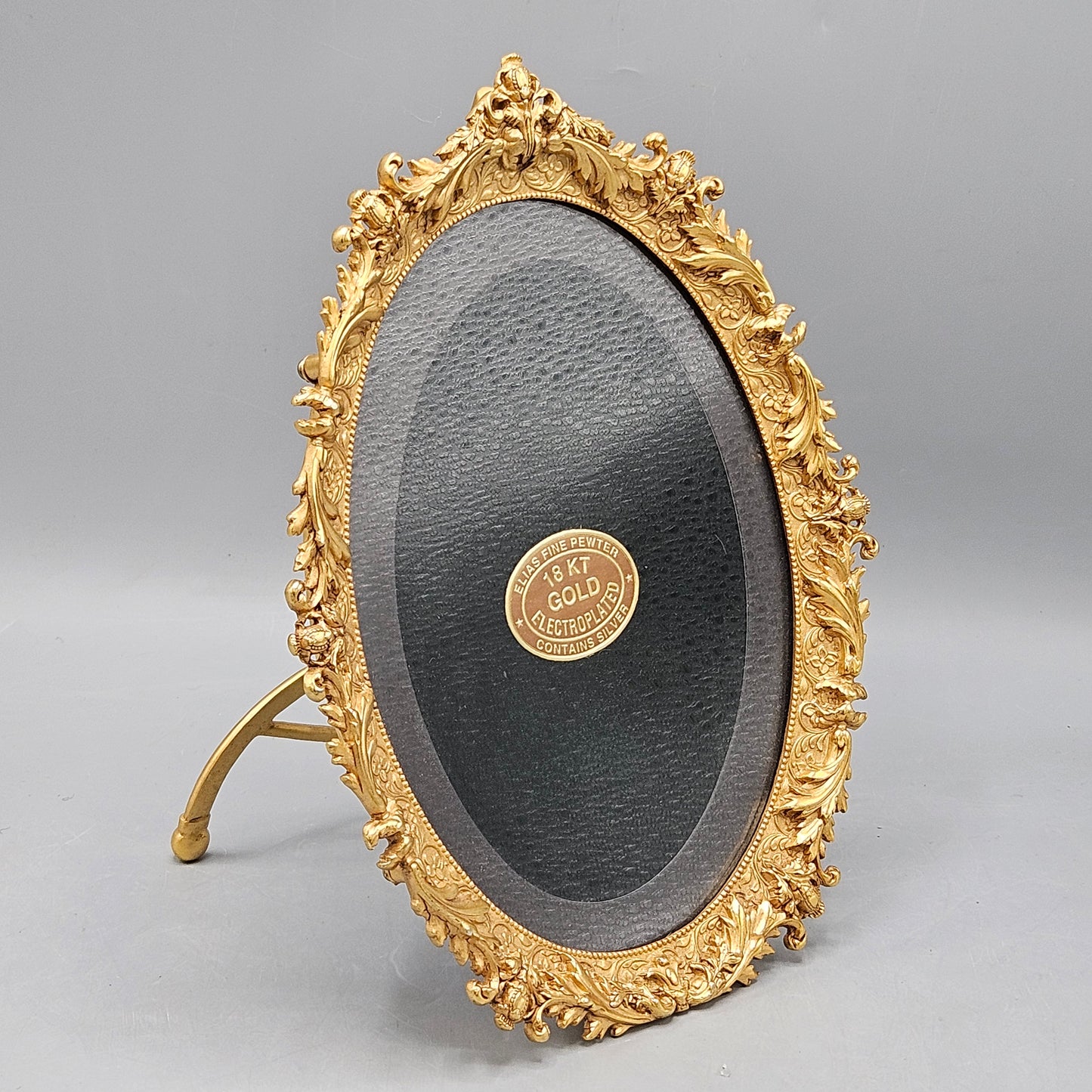 Eilias Gold-Plated Pewter Oval Picture Frame