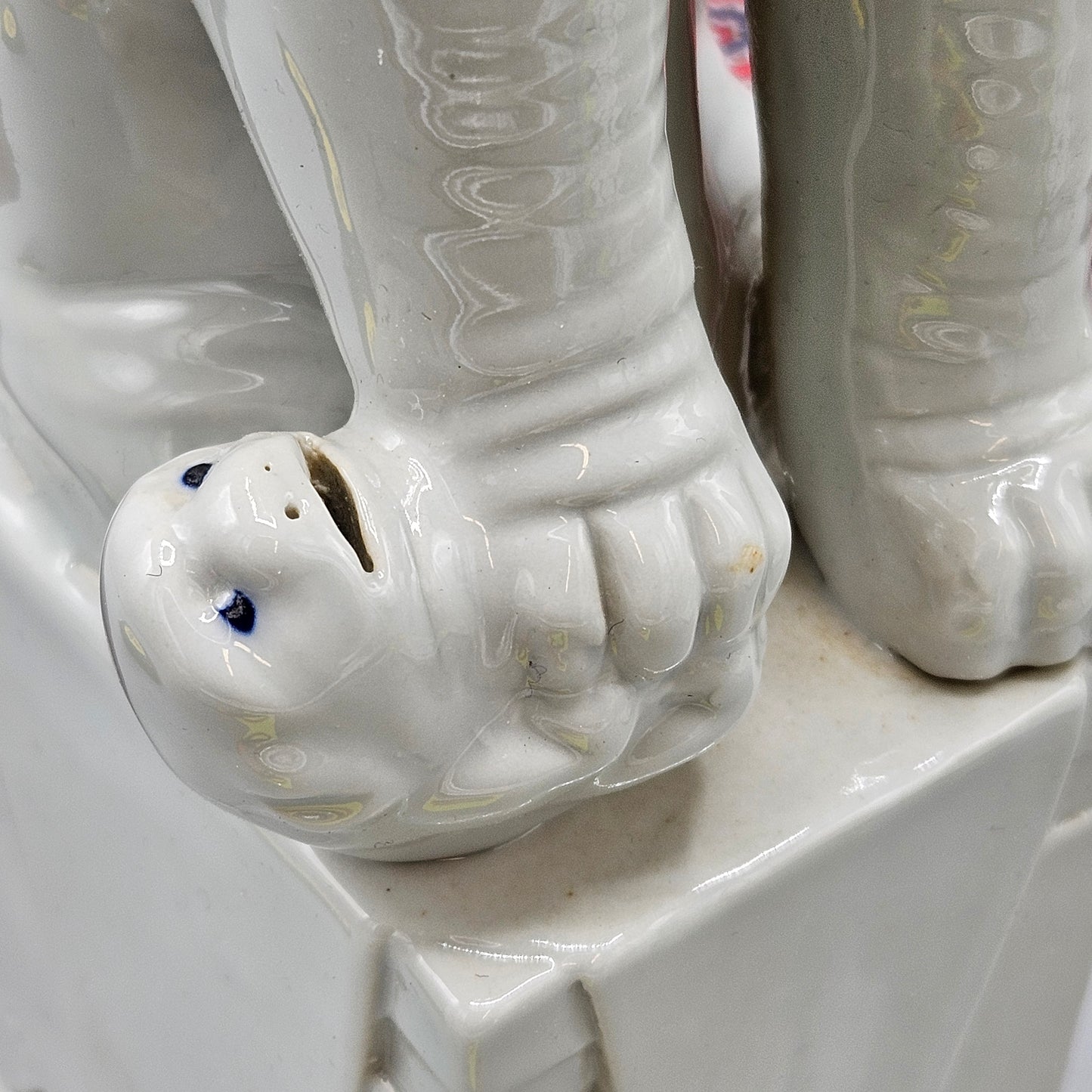 Pair Blanc de Chine White Chinese Porcelain Guardian Lion "Foo Dogs" with Fitted Case