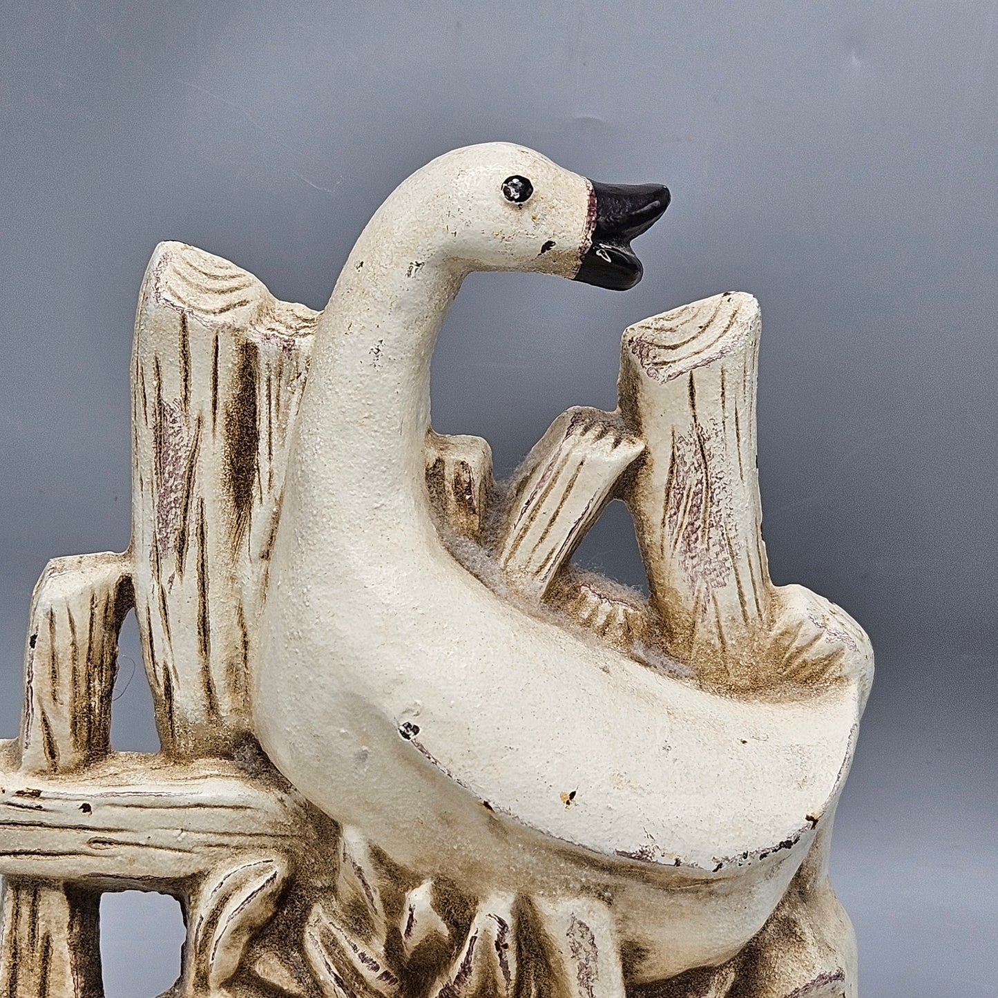 Cast Iron Goose with Fence Doorstop