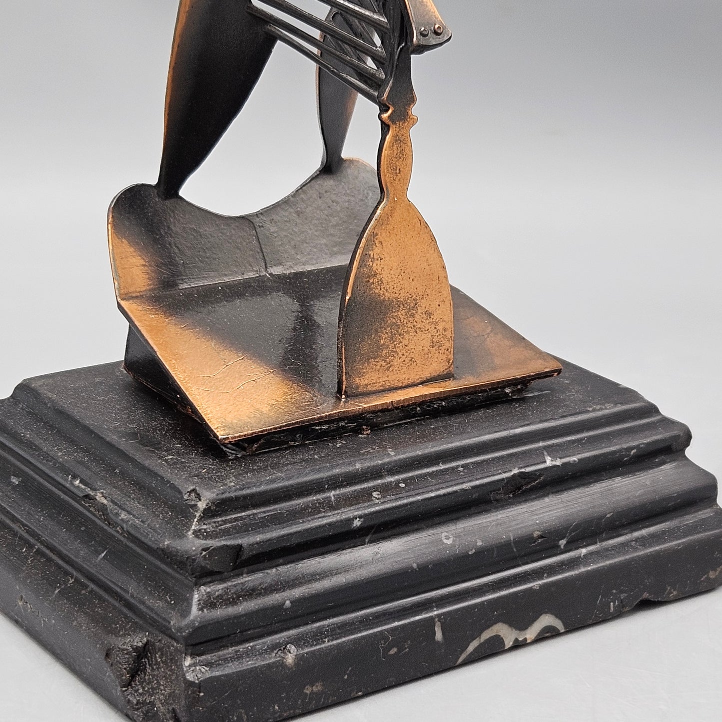 Pablo Picasso "The Lady" Chicago Head Sculpture Paperweight - Bronze on Black Marble Base