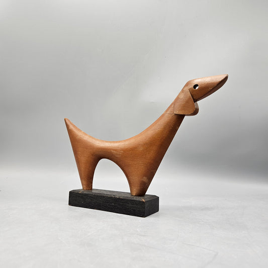 Hagenauer Style Wooden Dog Sculpture