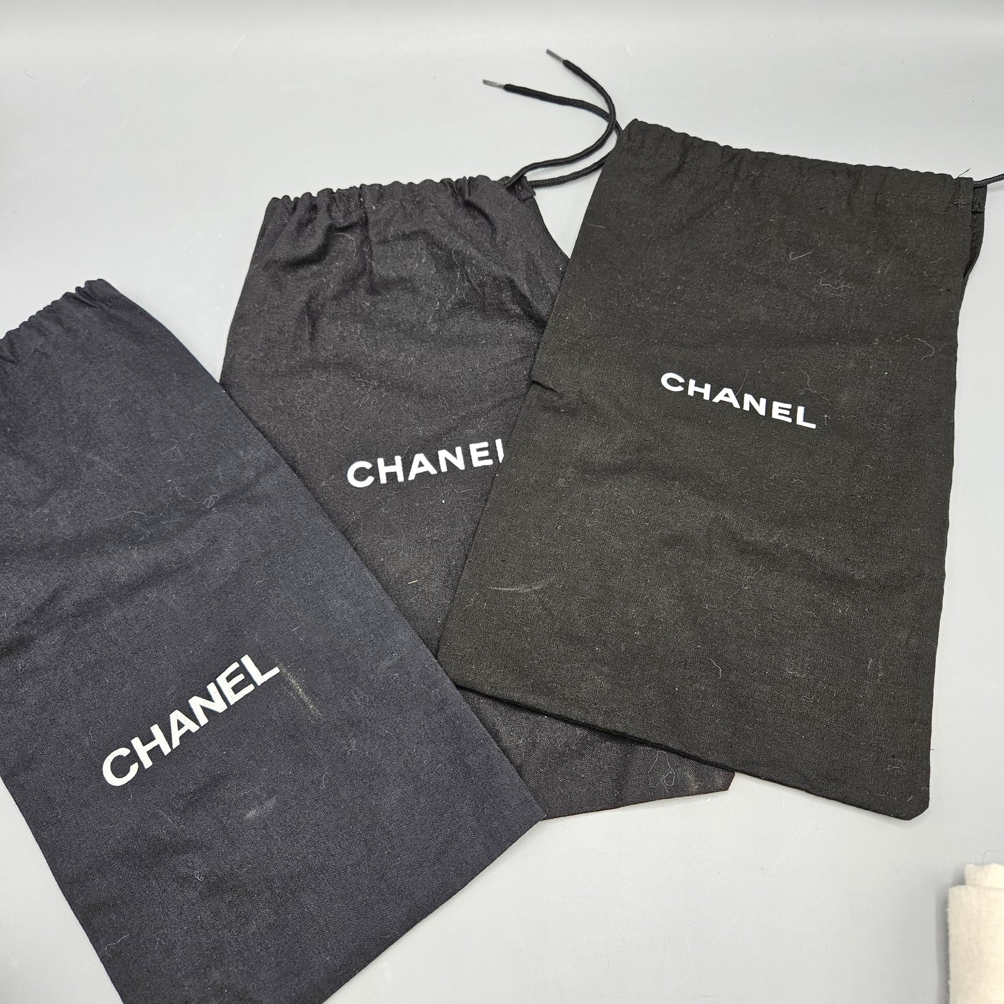 Black Chanel Shoe Bags - Set of Three