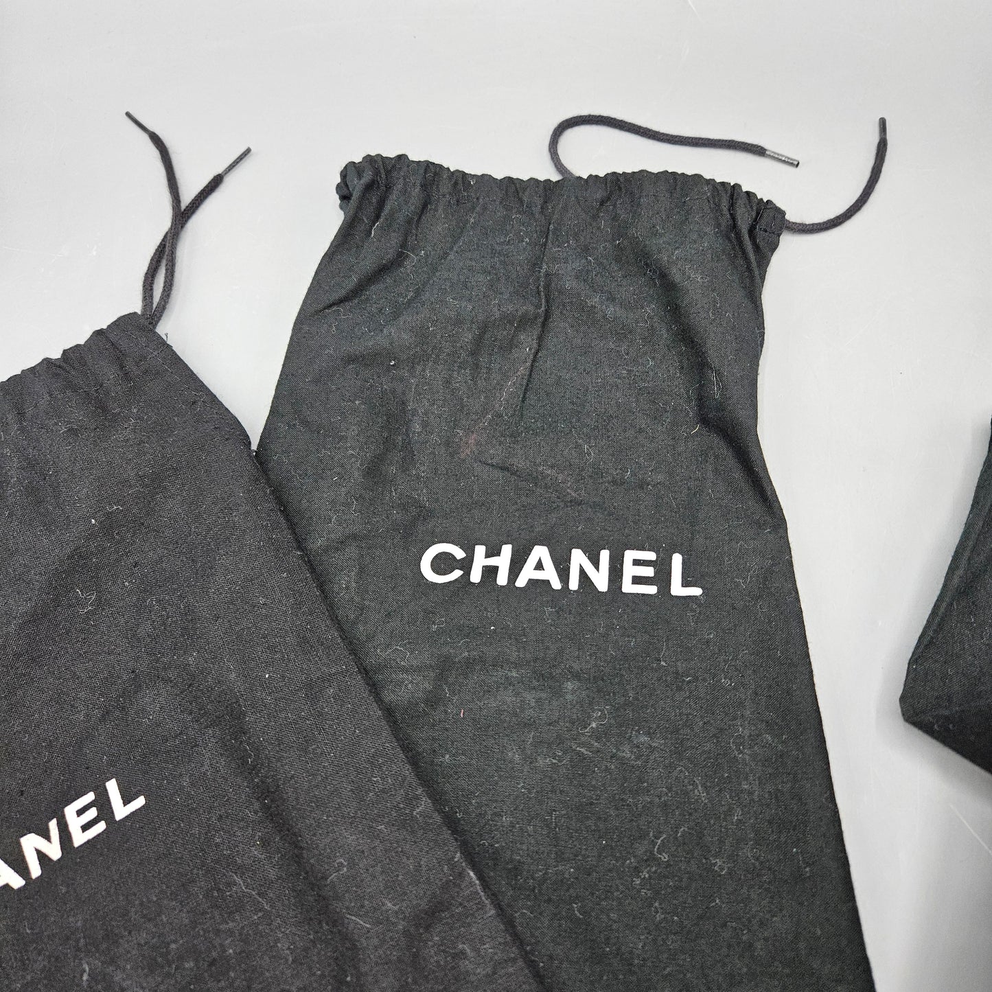 Black Chanel Shoe Bags - Set of Three