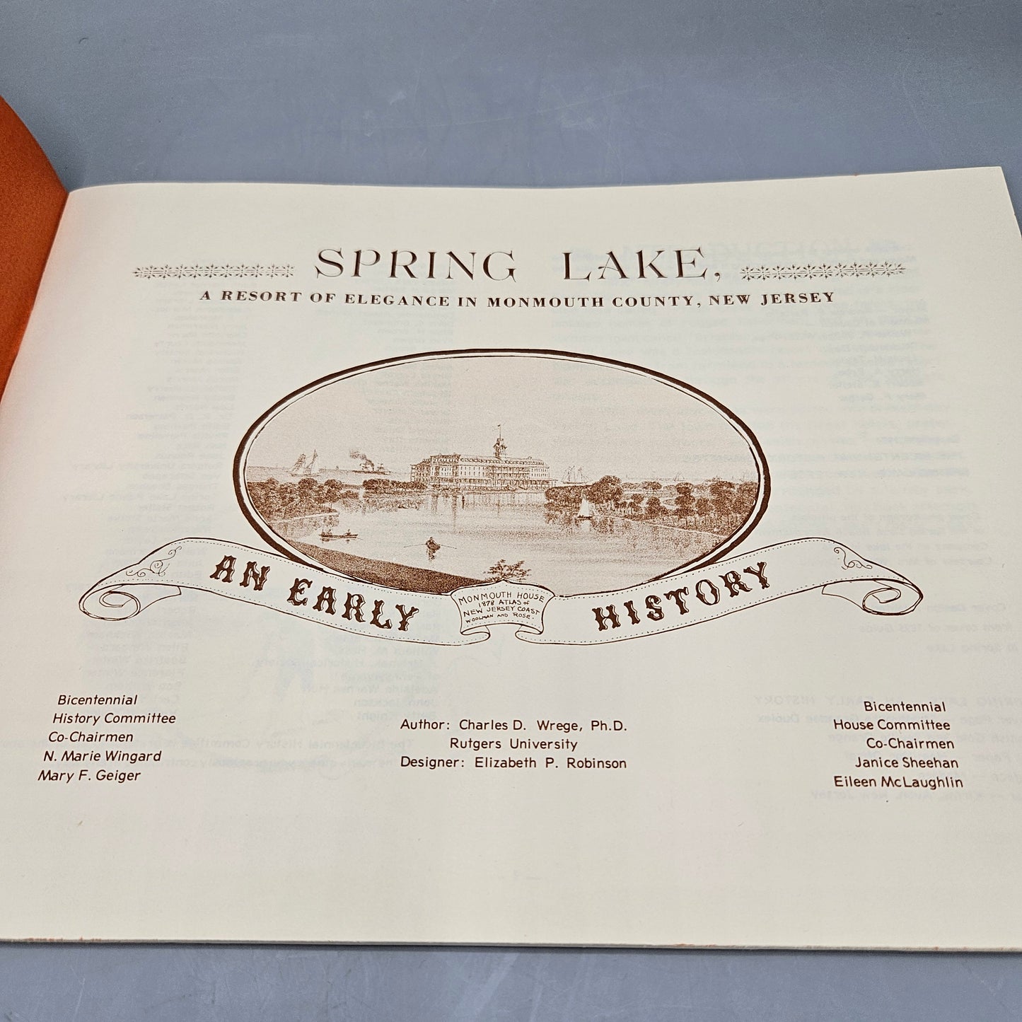 Book - Charles Wrege "Spring Lake: An Early History"