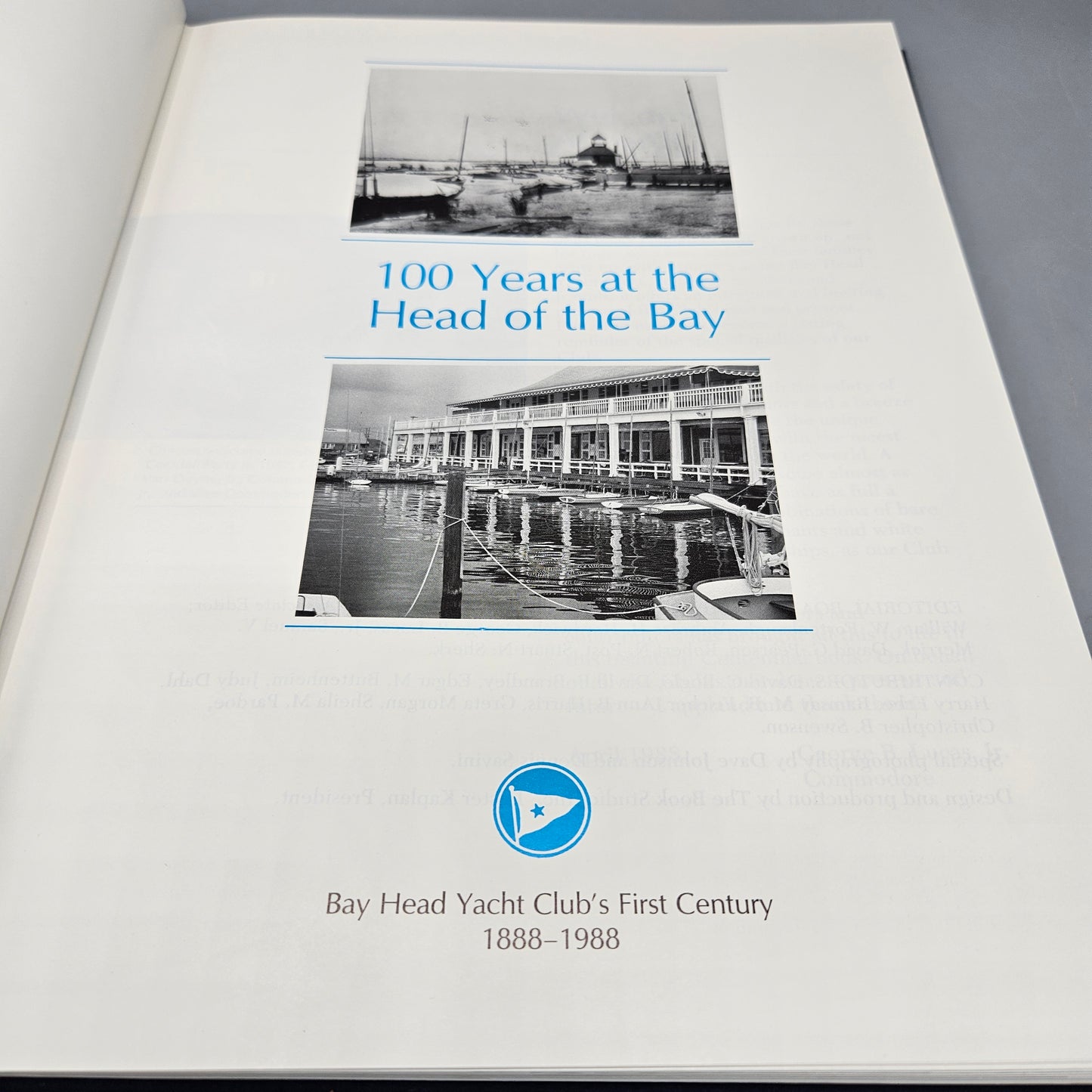 Book - "100 Years at the Head of the Bay: Bay Head Yacht Club's First Century 1888-1988"