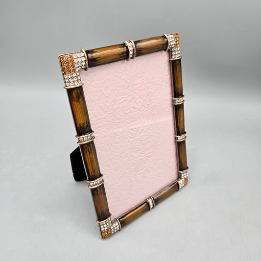 Jay Strongwater Style Faux Bamboo Enameled Picture Frame