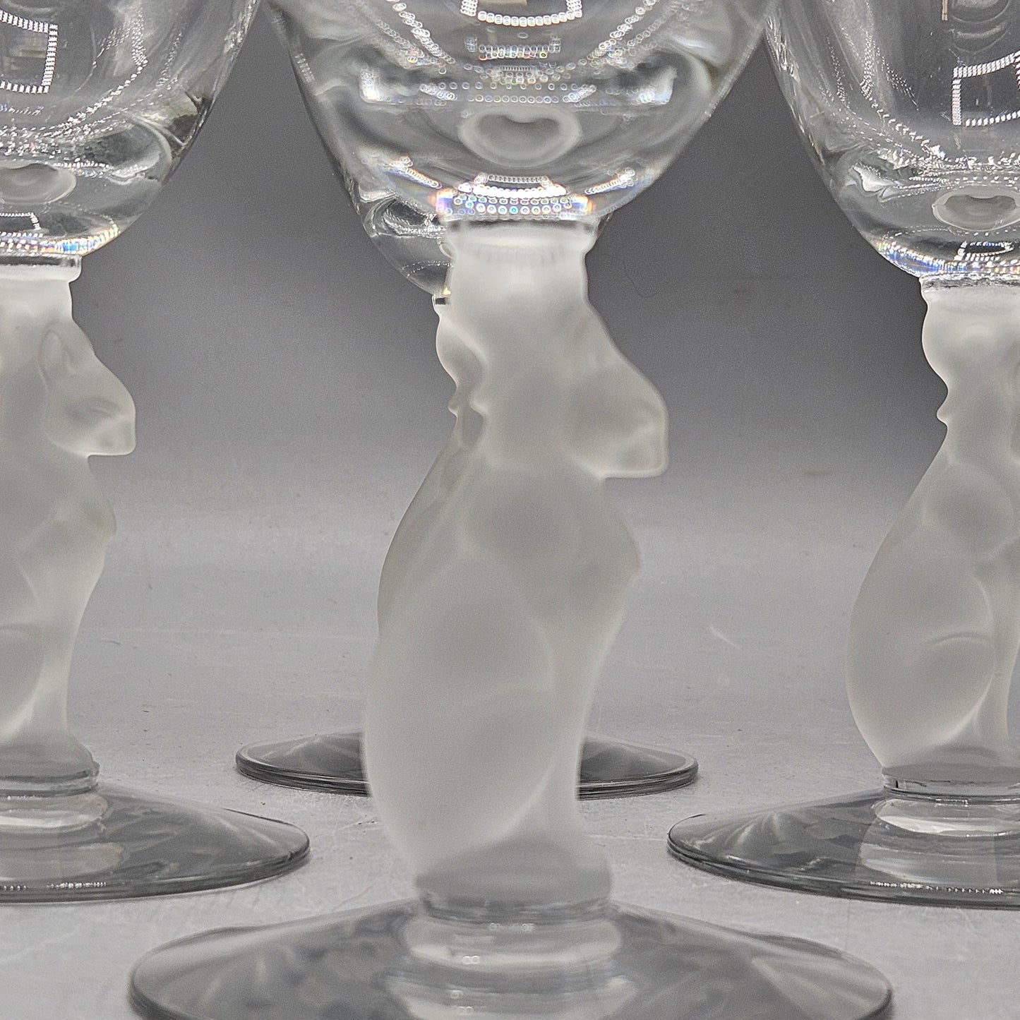 Douglas Nash for Libbey Silhouette Line Figural Stems - Cat Water Goblets - Set of Six