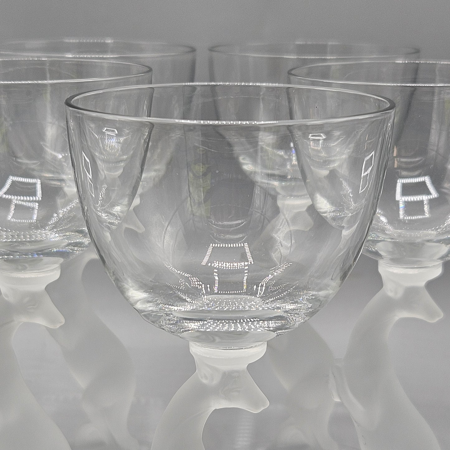 Douglas Nash for Libbey Silhouette Line Figural Stems - Kangaroo Wine Glasses - Set of Seven