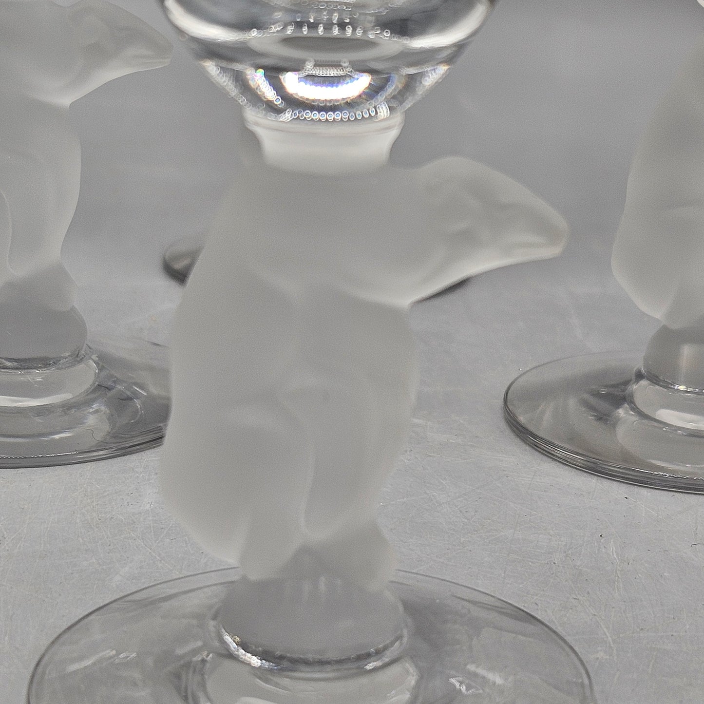 Douglas Nash for Libbey Silhouette Line Figural Stems - Bear Claret Wine Glasses - Set of Six