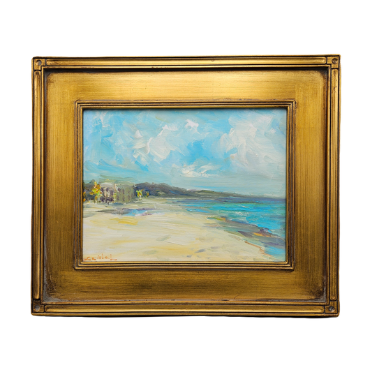 Signed Oil on Panel Painting Beach Landscape