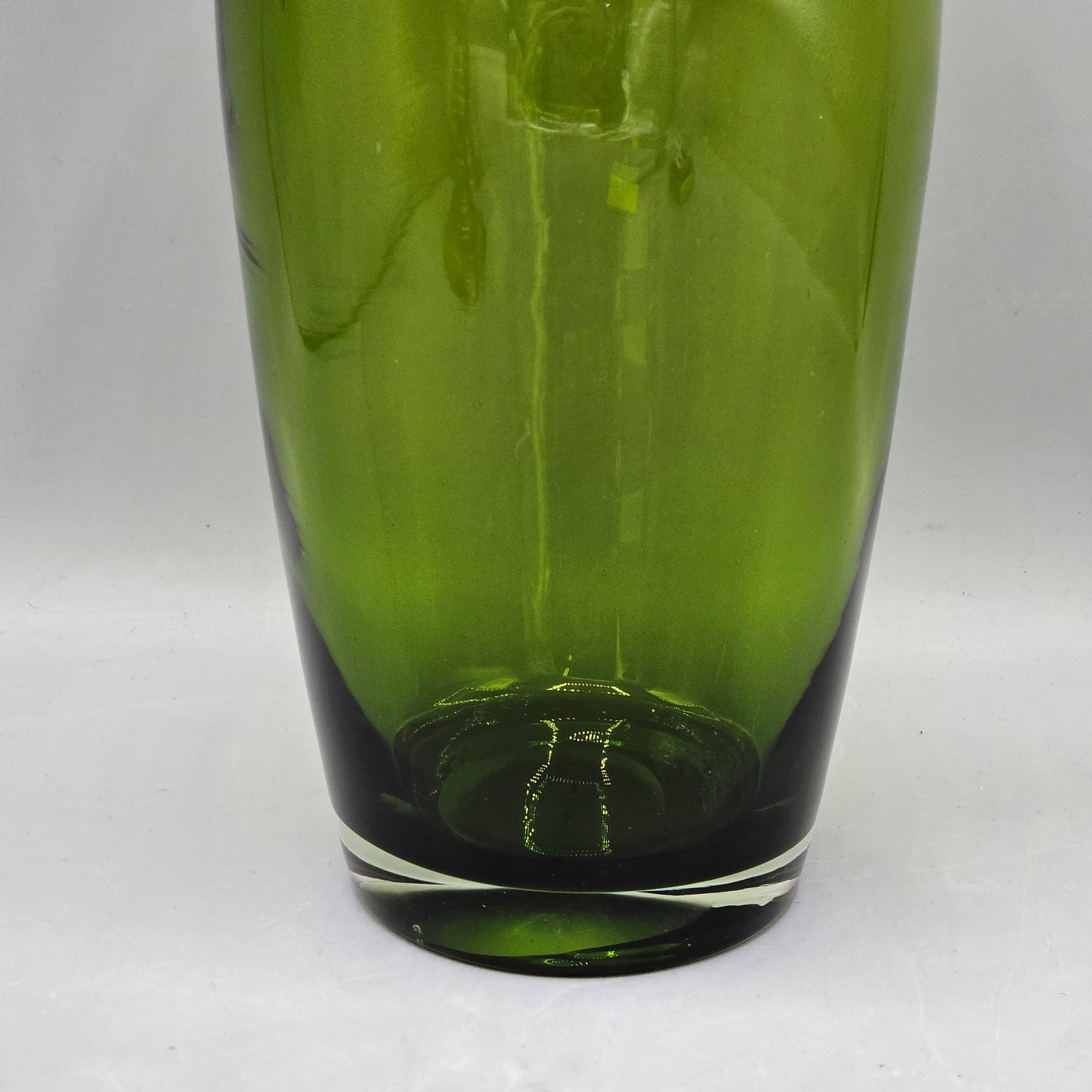 Green Art Glass Hand Blown Green Decanter MCM Style