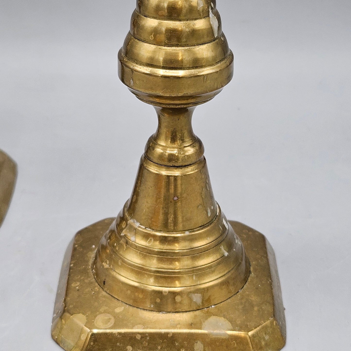 Antique Brass Beehive Push-Up Candlesticks