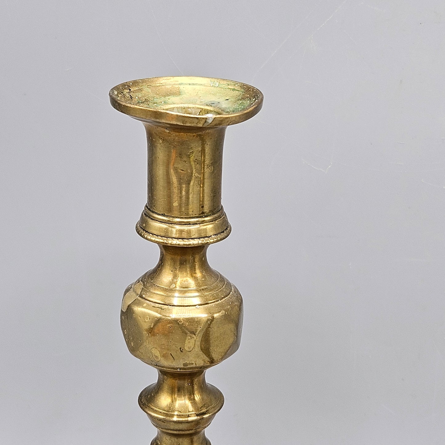 Antique Brass Beehive Push-Up Candlesticks