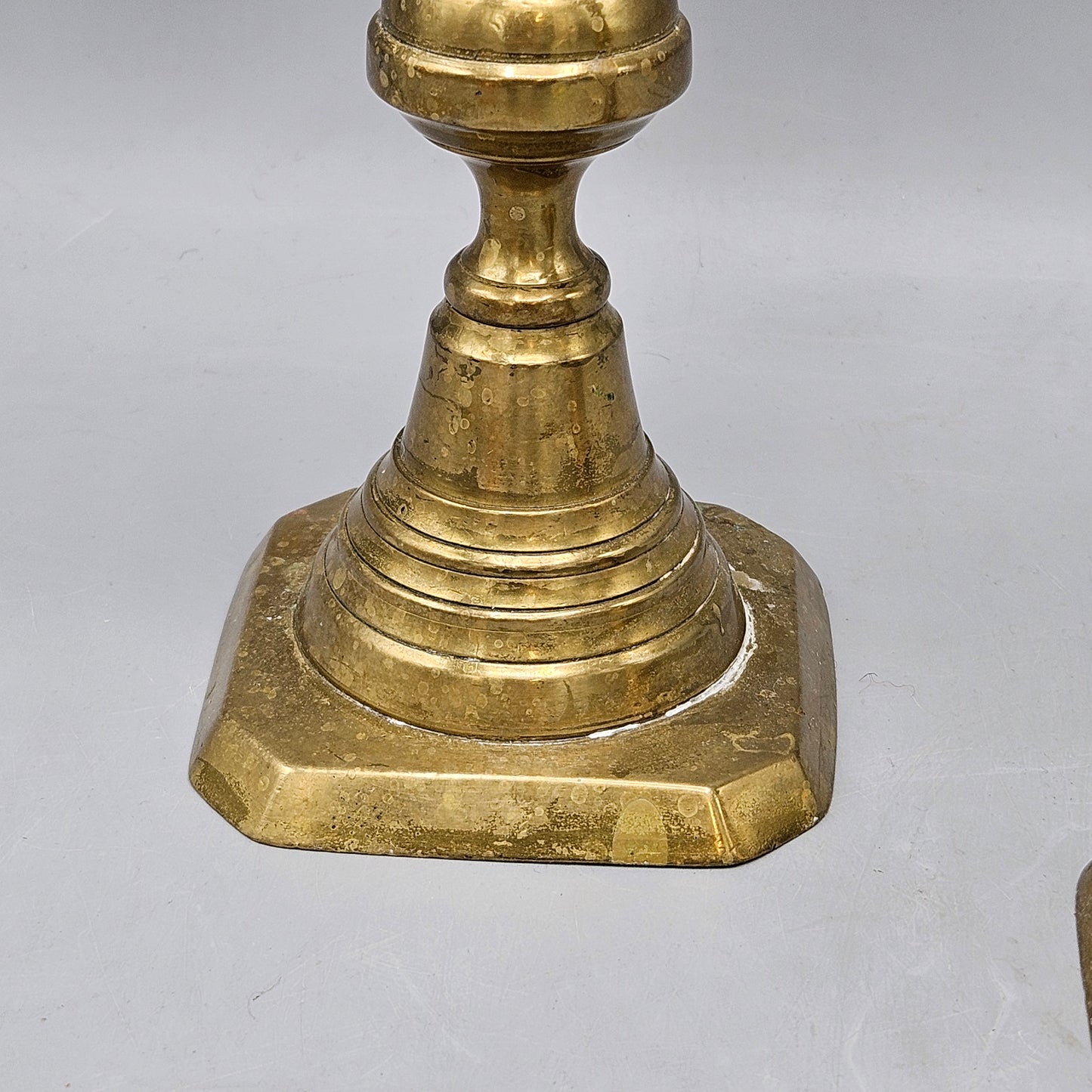 Antique Brass Beehive Push-Up Candlesticks