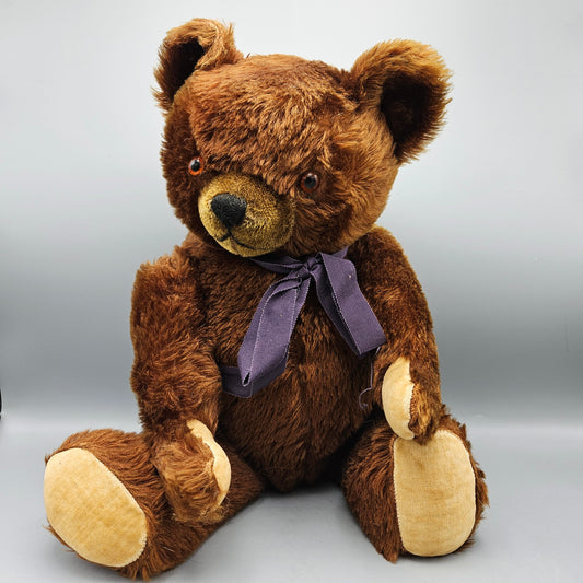 Antique Chocolate Brown Jointed Mohair Teddy Bear