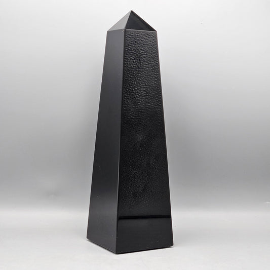 Mandruzzato Murano Black Glass Obelisk