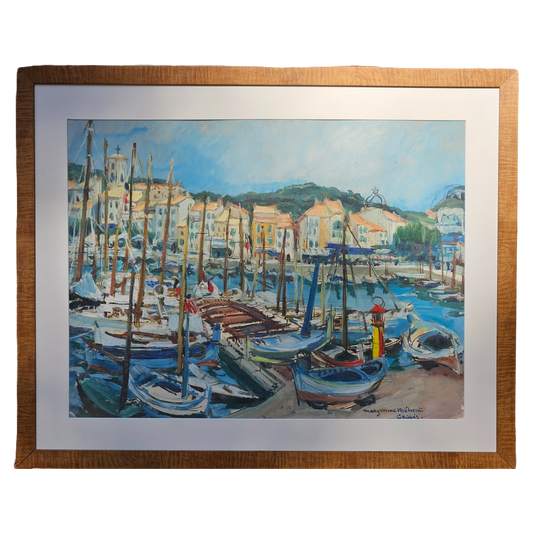 Maryvonne Meheut-Jude (1908-1992) Cassis Harbor Oil on Board Artwork