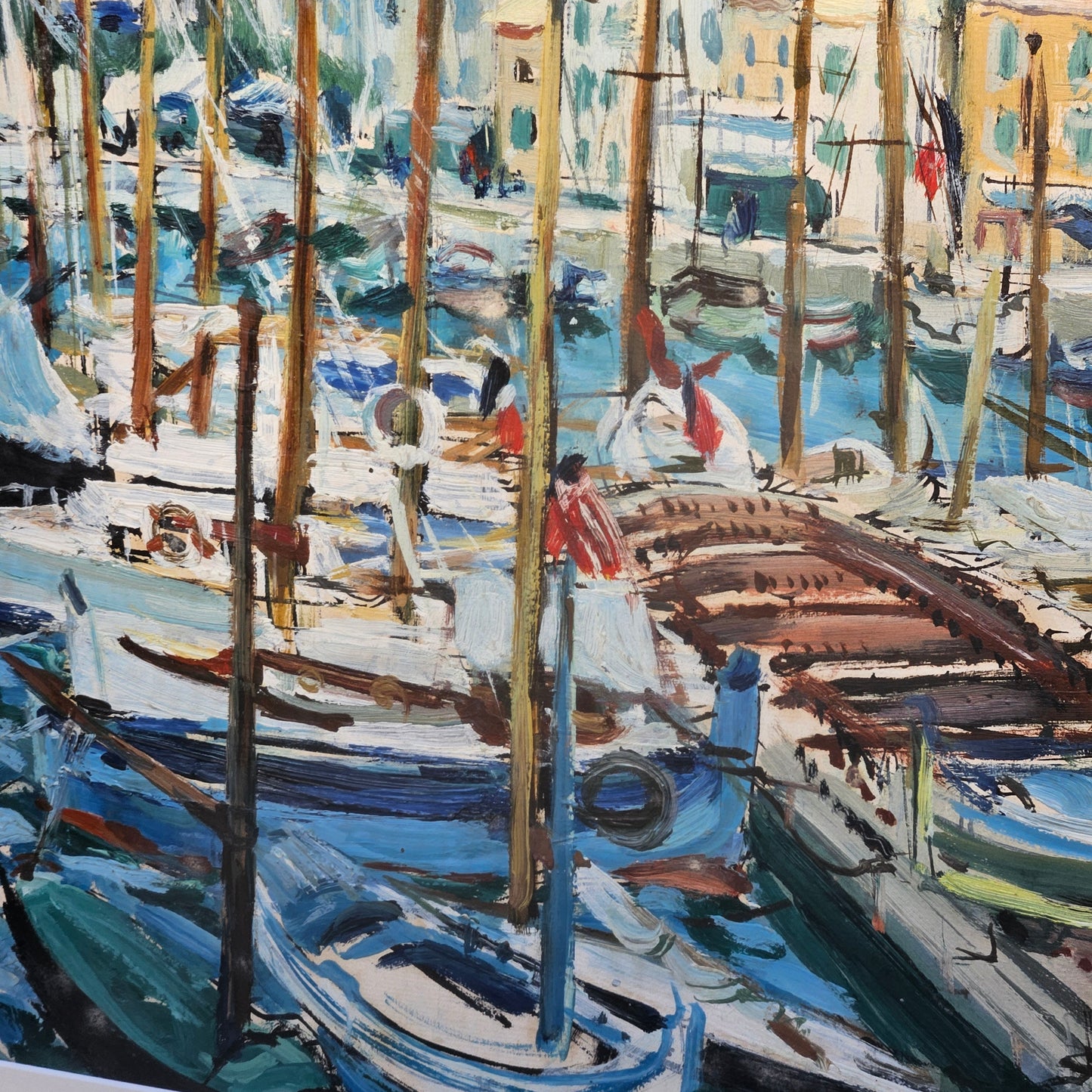 Maryvonne Meheut-Jude (1908-1992) Cassis Harbor Oil on Board Artwork