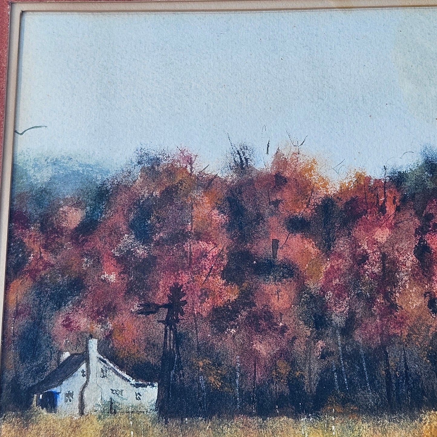 Davis Phelps Watercolor Pennsylvania Landscape with Farmhouse