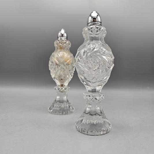 Pair Cut Crystal Salt & Pepper Shakers