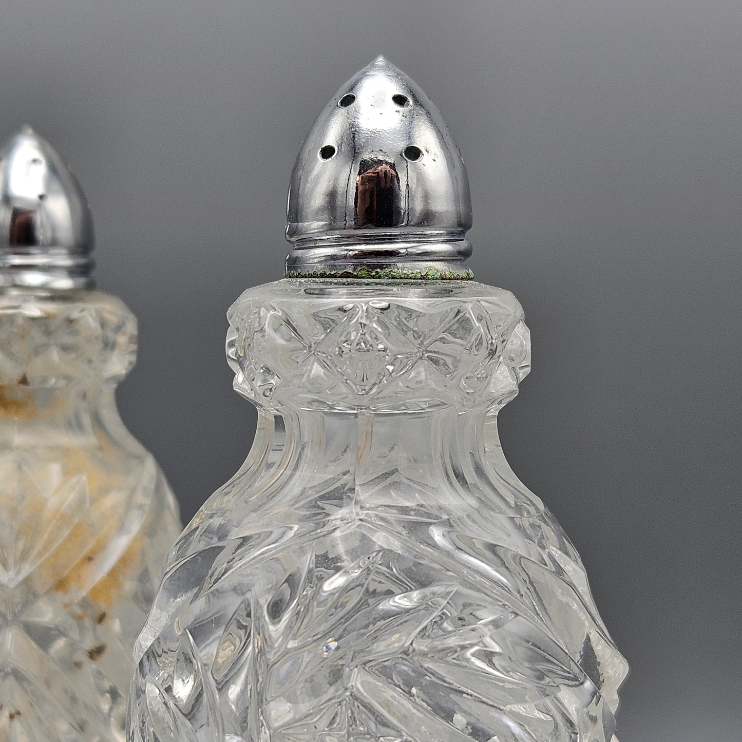 Pair Cut Crystal Salt & Pepper Shakers