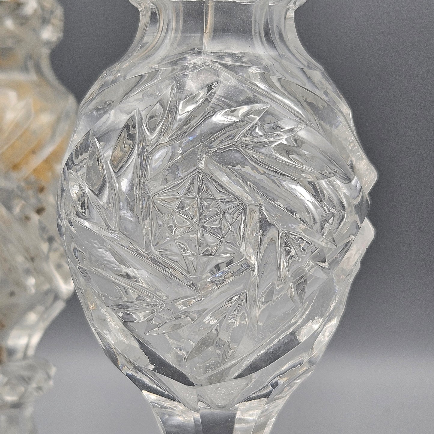 Pair Cut Crystal Salt & Pepper Shakers