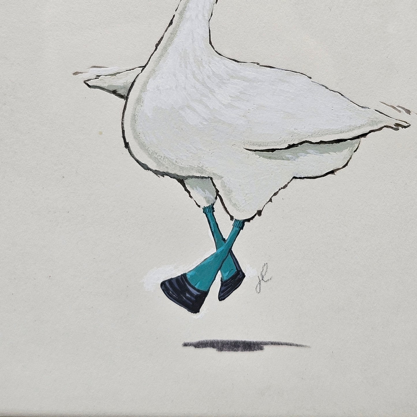 John Laughlin Gouache Dancing Goose