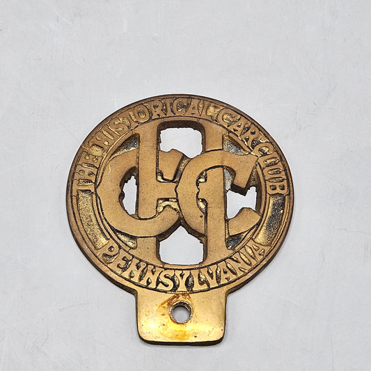 The Historic Car Club of Pennsylvania Cast Brass Badge/Medallion