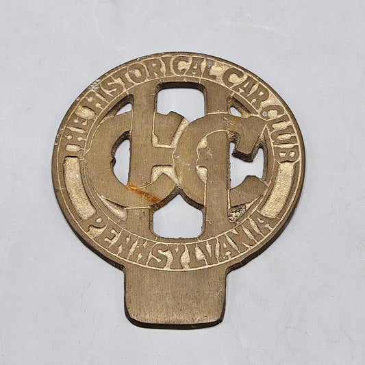 The Historic Car Club of Pennsylvania Cast Brass Badge/Medallion