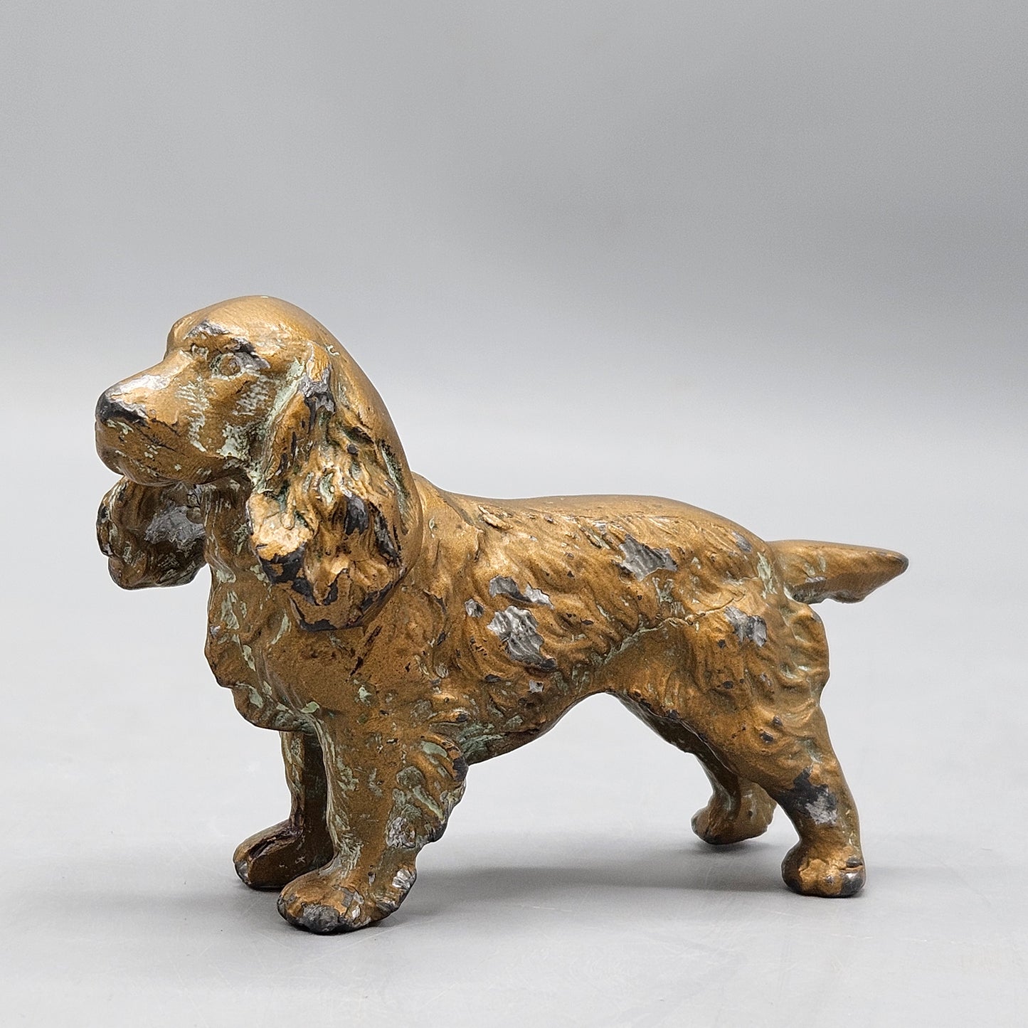 Copper Clag Cast Spelter Spaniel Dog Figure