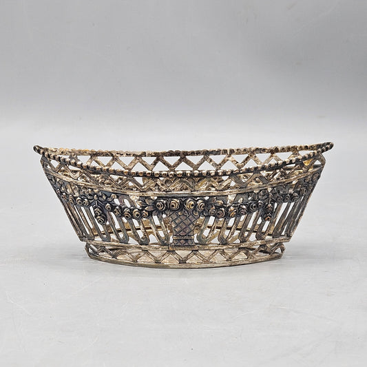 Antique German 800 Silver Pierced Basket