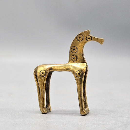 Ancient Greek Geometric Style Brass Horse Reproduction Figure