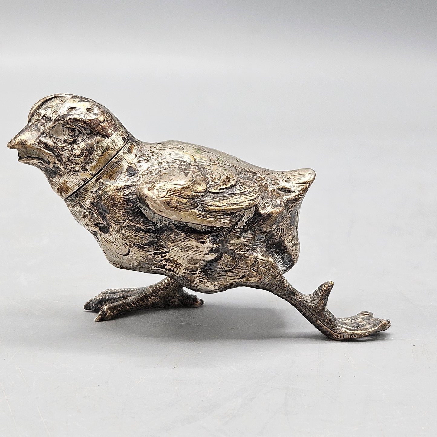 Vintage Silverplate Figural Chick Salt Shaker