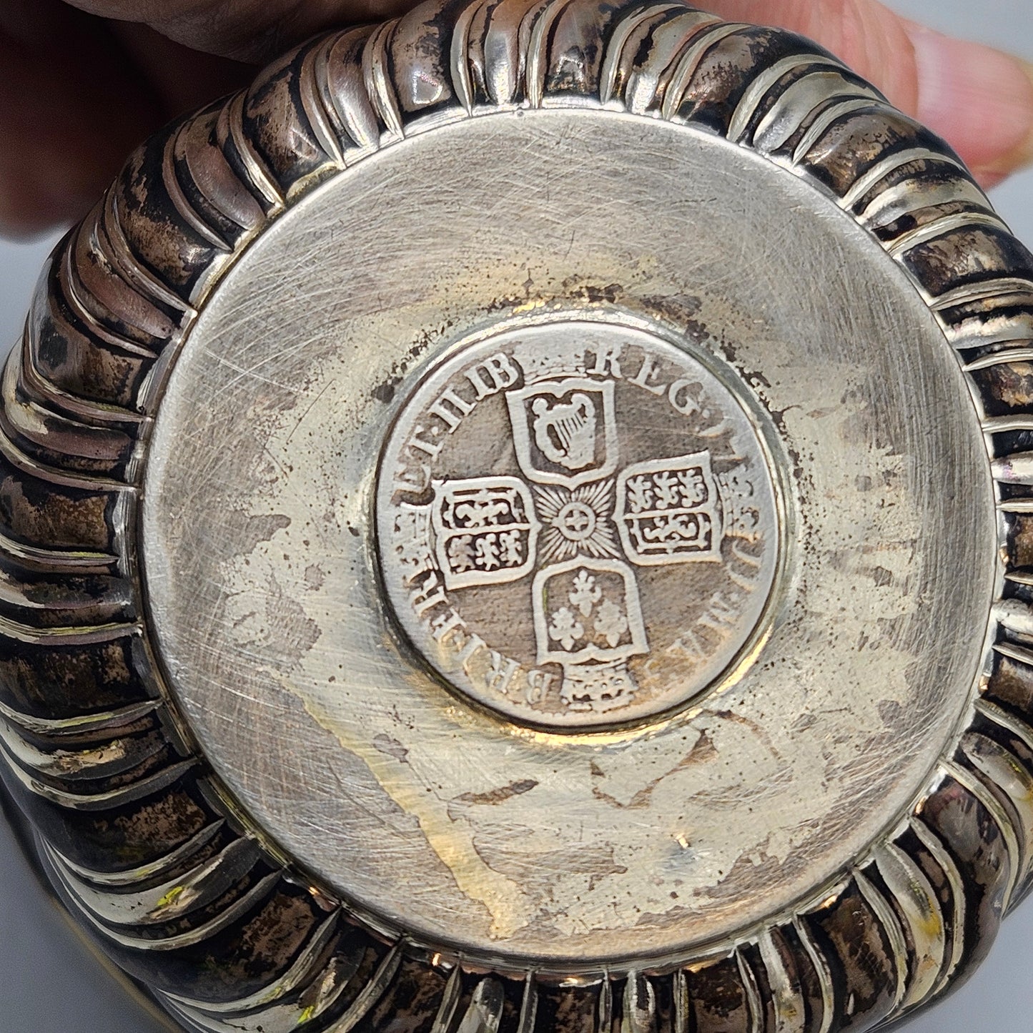 Victorian Silver Cup with Queen Anne Shilling