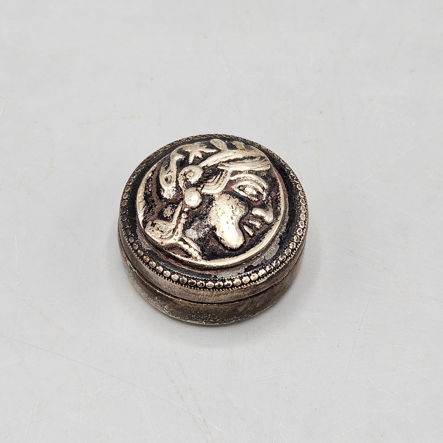 Silver Box with Greek Coin