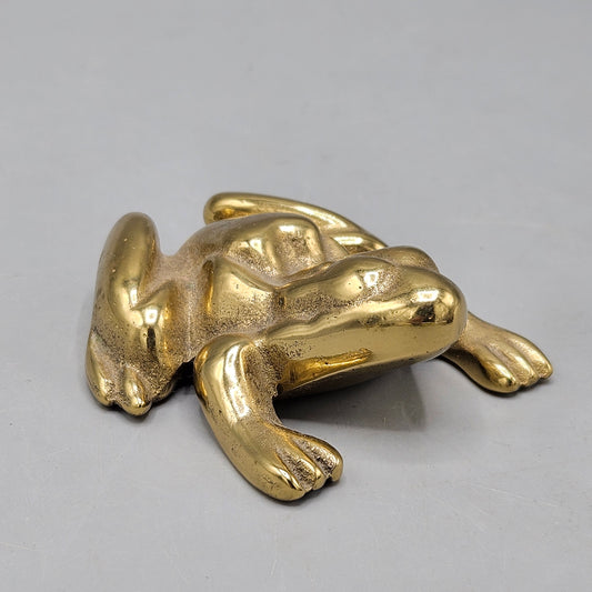 1987 Virginia Metalcrafters Brass Frog Paperweight 18-20