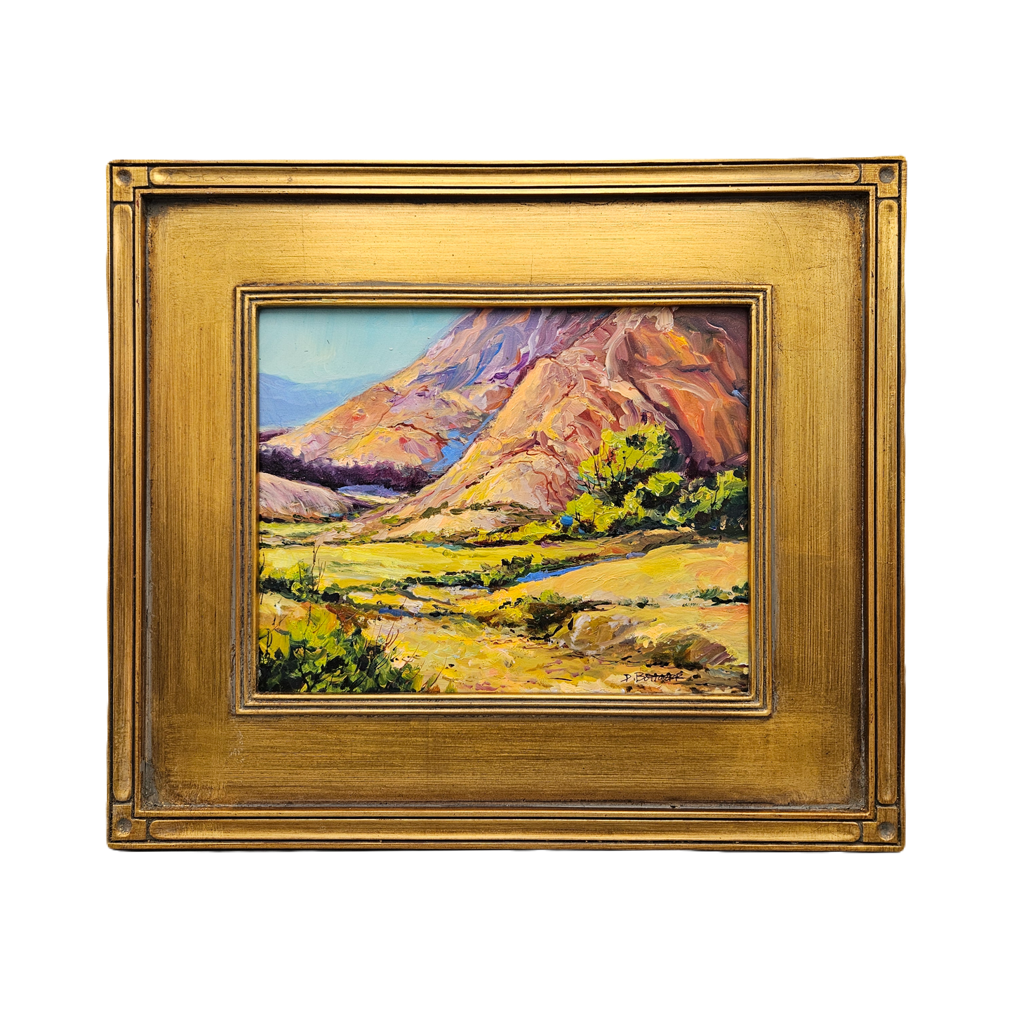 Original Western Landscape Painting with Mountains